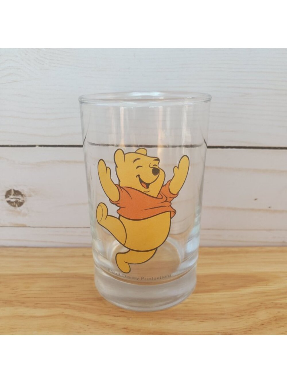 Winnie The Pooh Collectible Glass Tumbler 5oz Vintage Walt Disney Productions